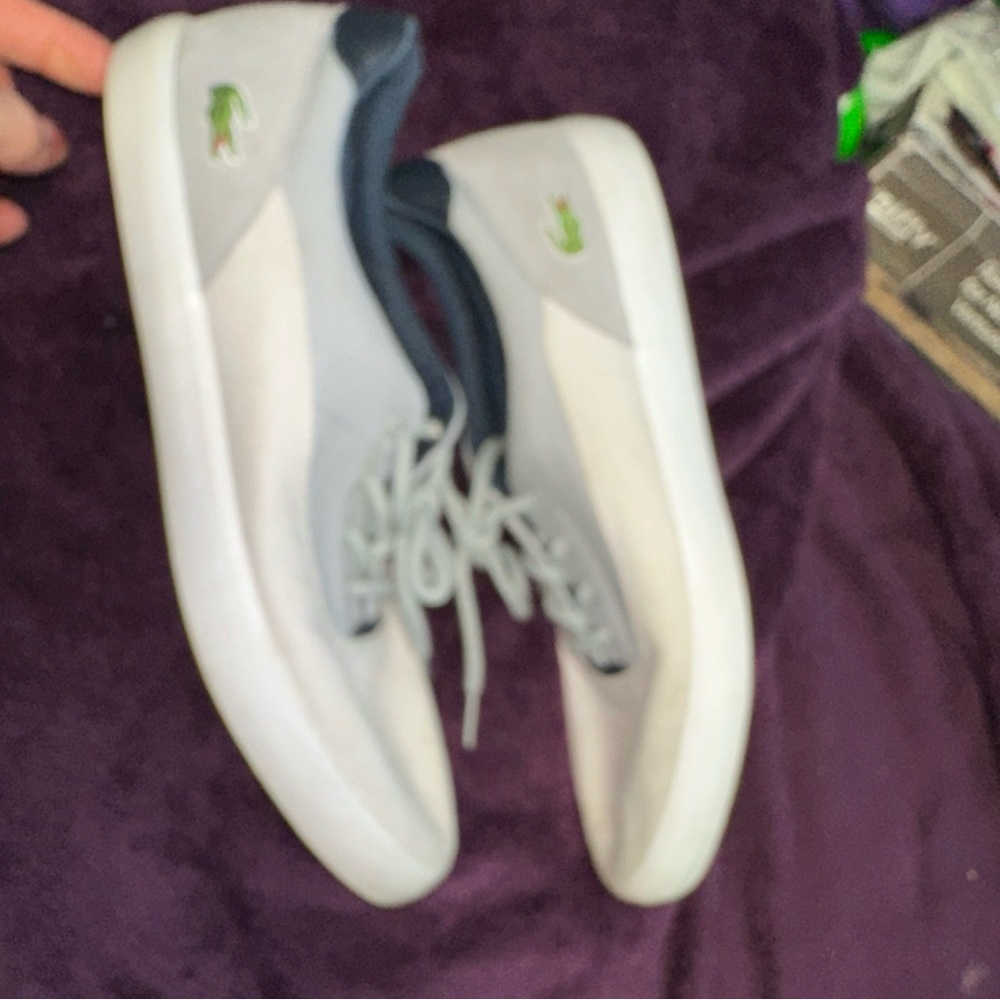 Lacoste White and Gray Sneakers